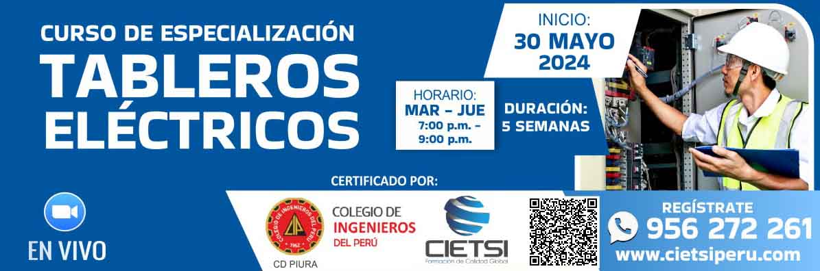 CURSO DE ESPECIALIZACIÓN EN TABLEROS ELÉCTRICOS 2024